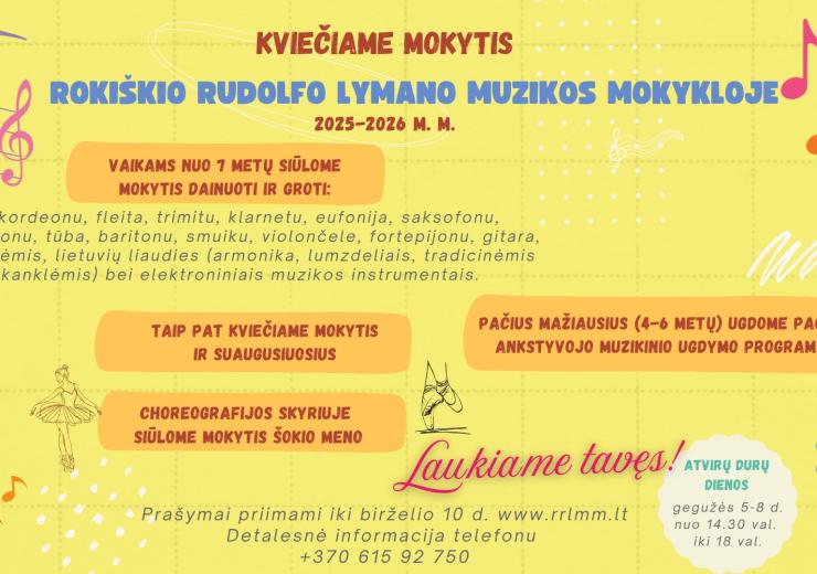 Rokiškio muzikos mokykla kviečia mokytis!