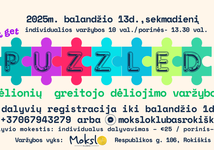 Dėlionių greitojo dėliojimo varžybos Rokiškyje!