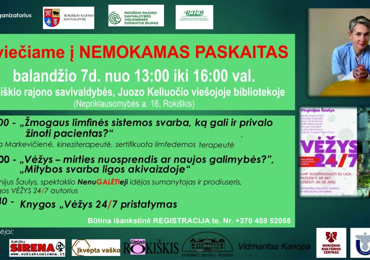 Pasaulinės sveikatos dienos proga Nemokamos paskaitos 