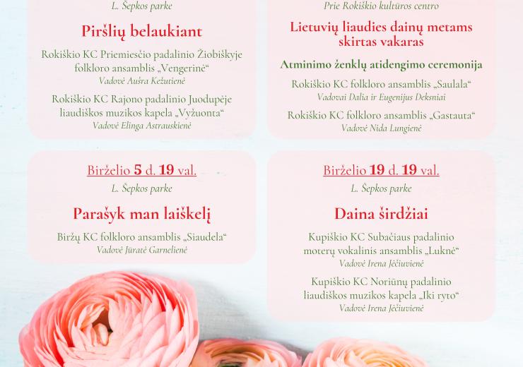 VASARONĖS Smagios kultūrinės programos po atviru dangumi