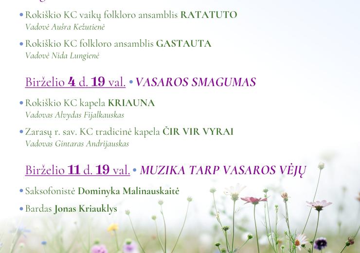VASARONĖS'26  Smagios kultūrinės programos L. Šepkos parke Rokiškyje po atviru dangumi